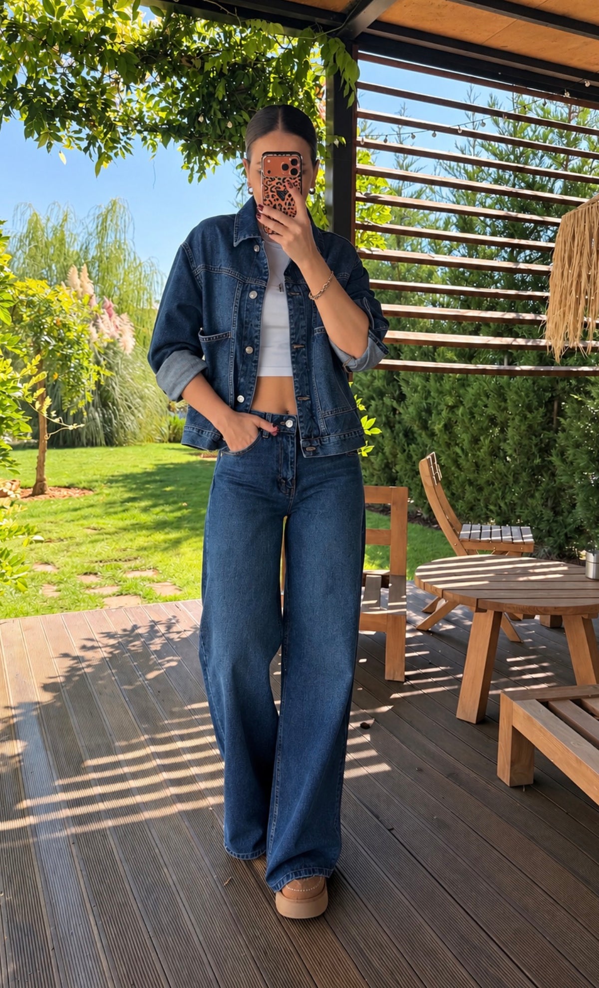 Ceketli Denim Takım