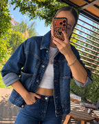 Ceketli Denim Takım