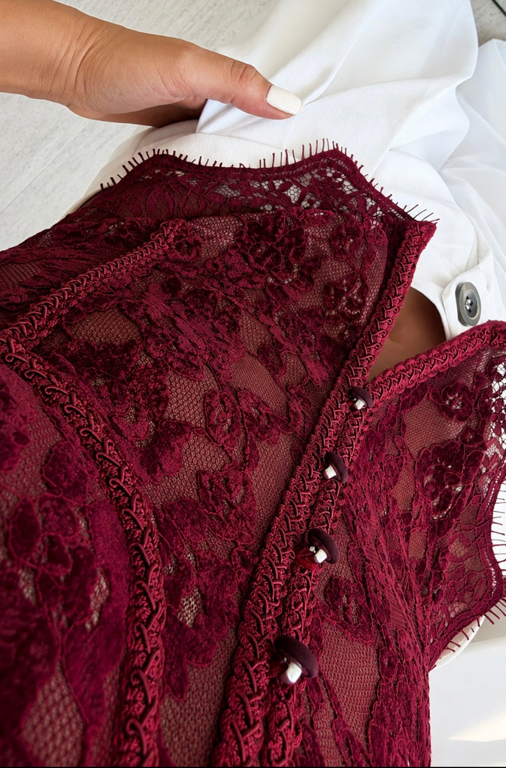 Bordo Dantel Korse Büstiyer