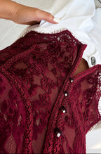 Bordo Dantel Korse Büstiyer