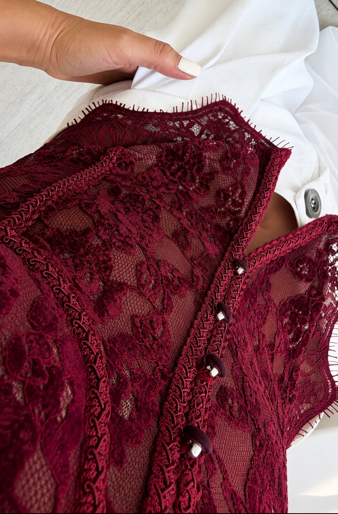 Bordo Dantel Korse Büstiyer