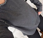 Taş Detaylı Basic Sweat