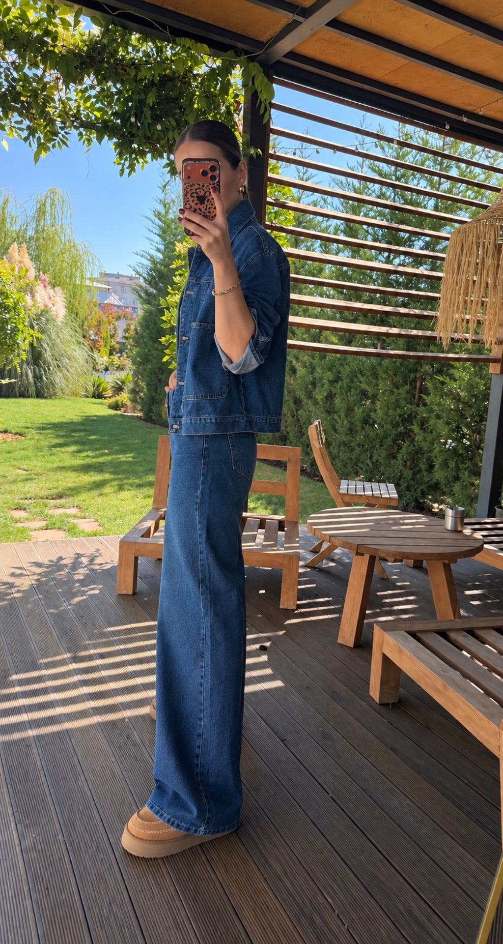 Ceketli Denim Takım